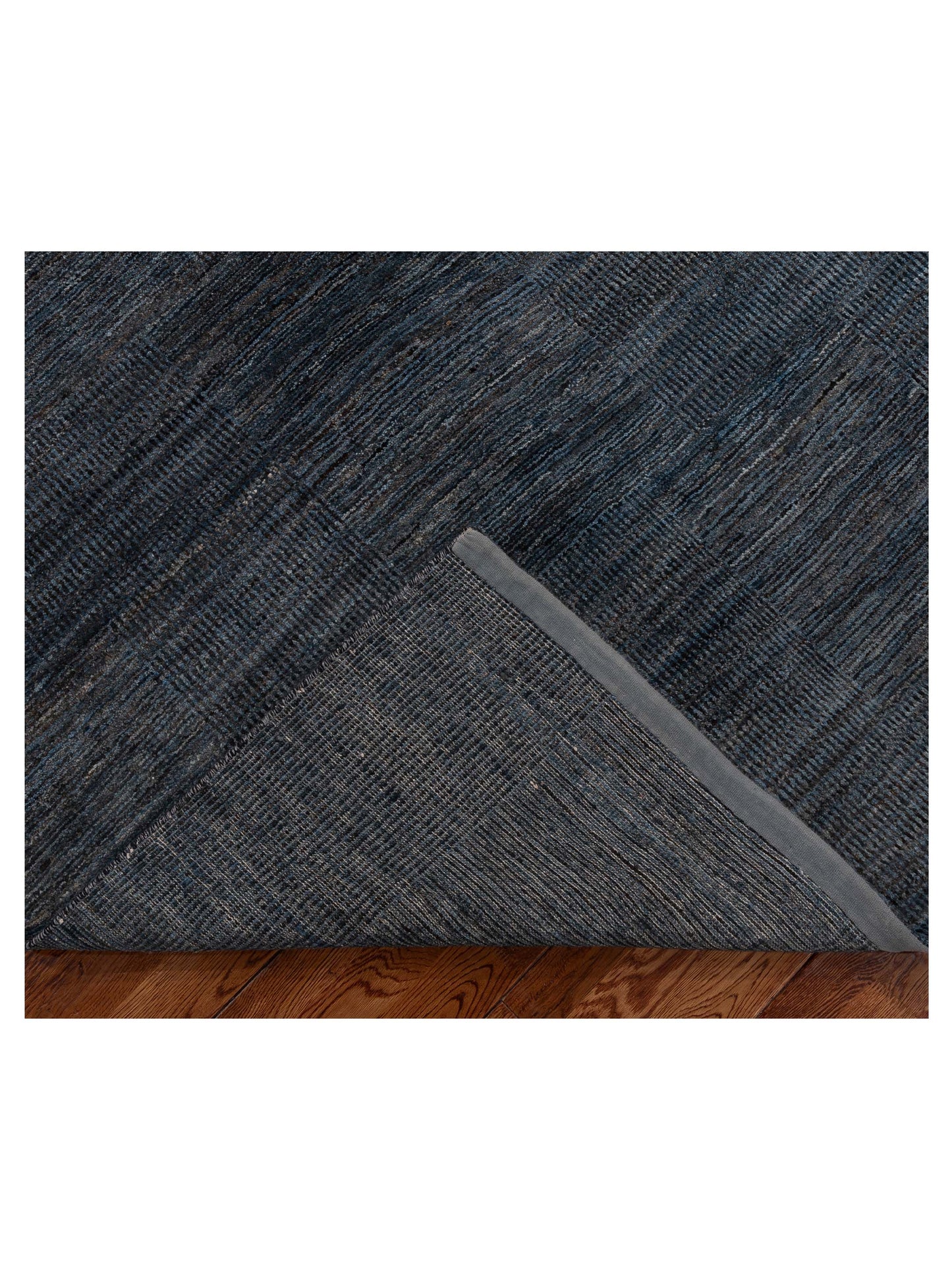 Tenzari Blue Brown 5.10x9.2 Hand Knotted Rug