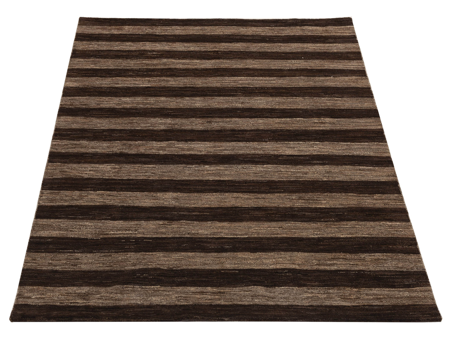 Tenzari Brown Beige 5.5x7.11 Hand Knotted Rug