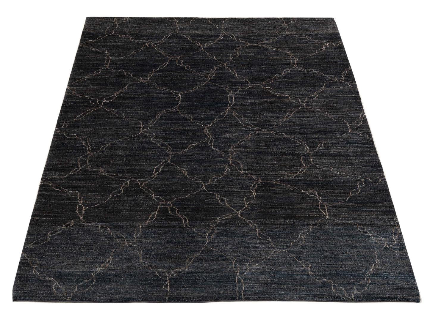 Tenzari Blue Blue 6x8.8 Hand Knotted Rug