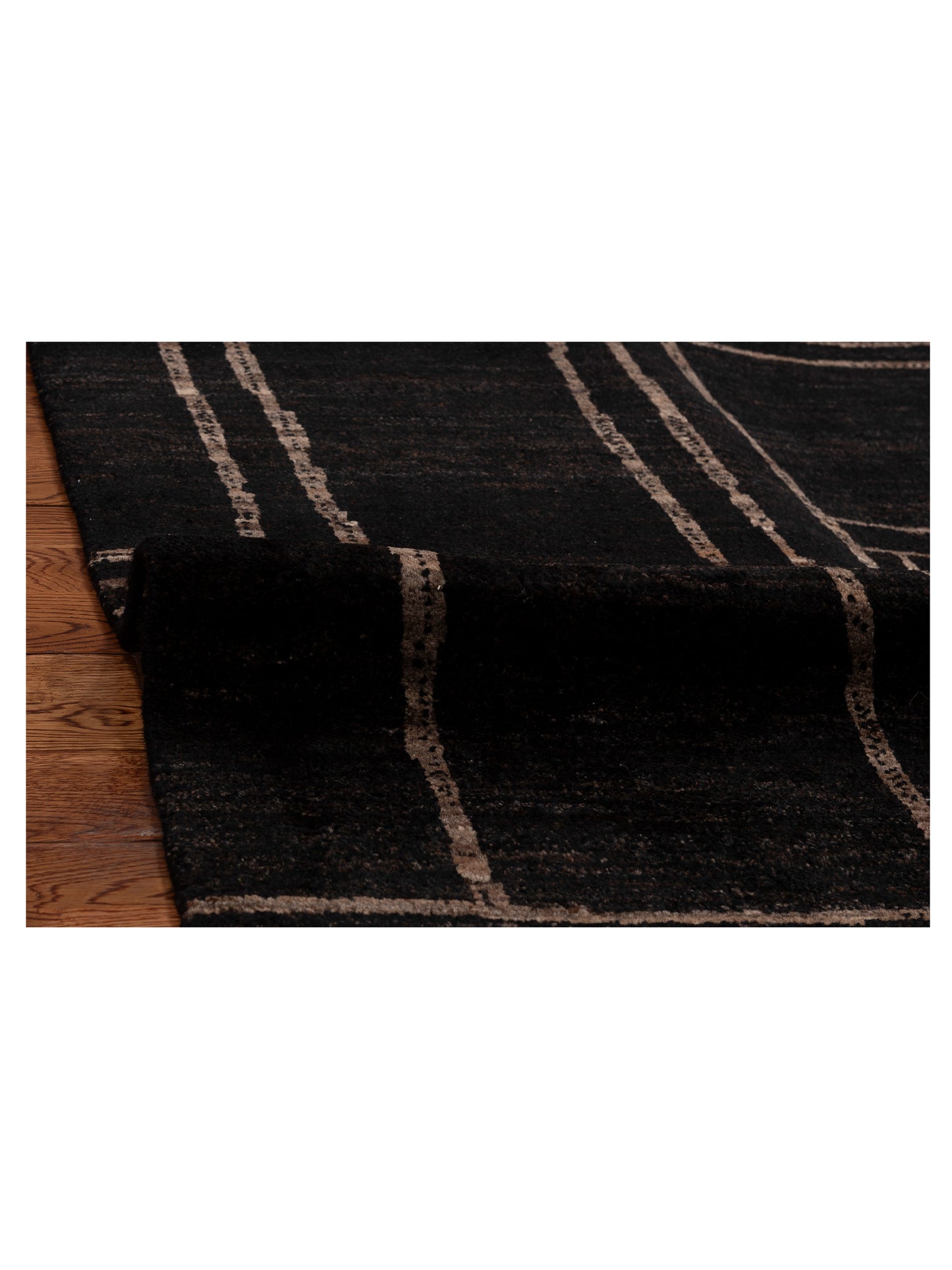 Tenzari Black Black 8x10.2 Hand Knotted Rug