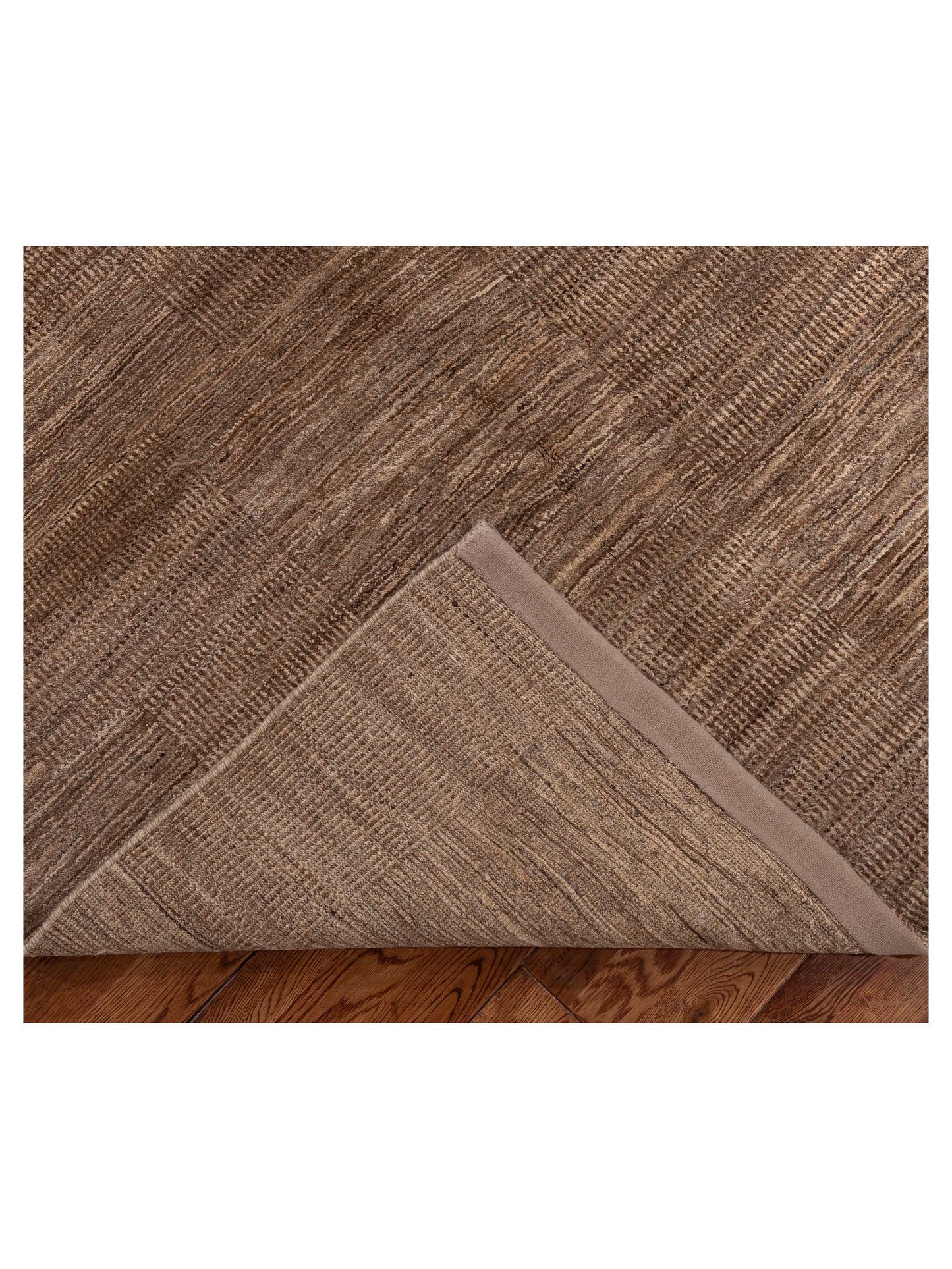 Tenzari Brown Brown 5.10x8.11 Hand Knotted Rug