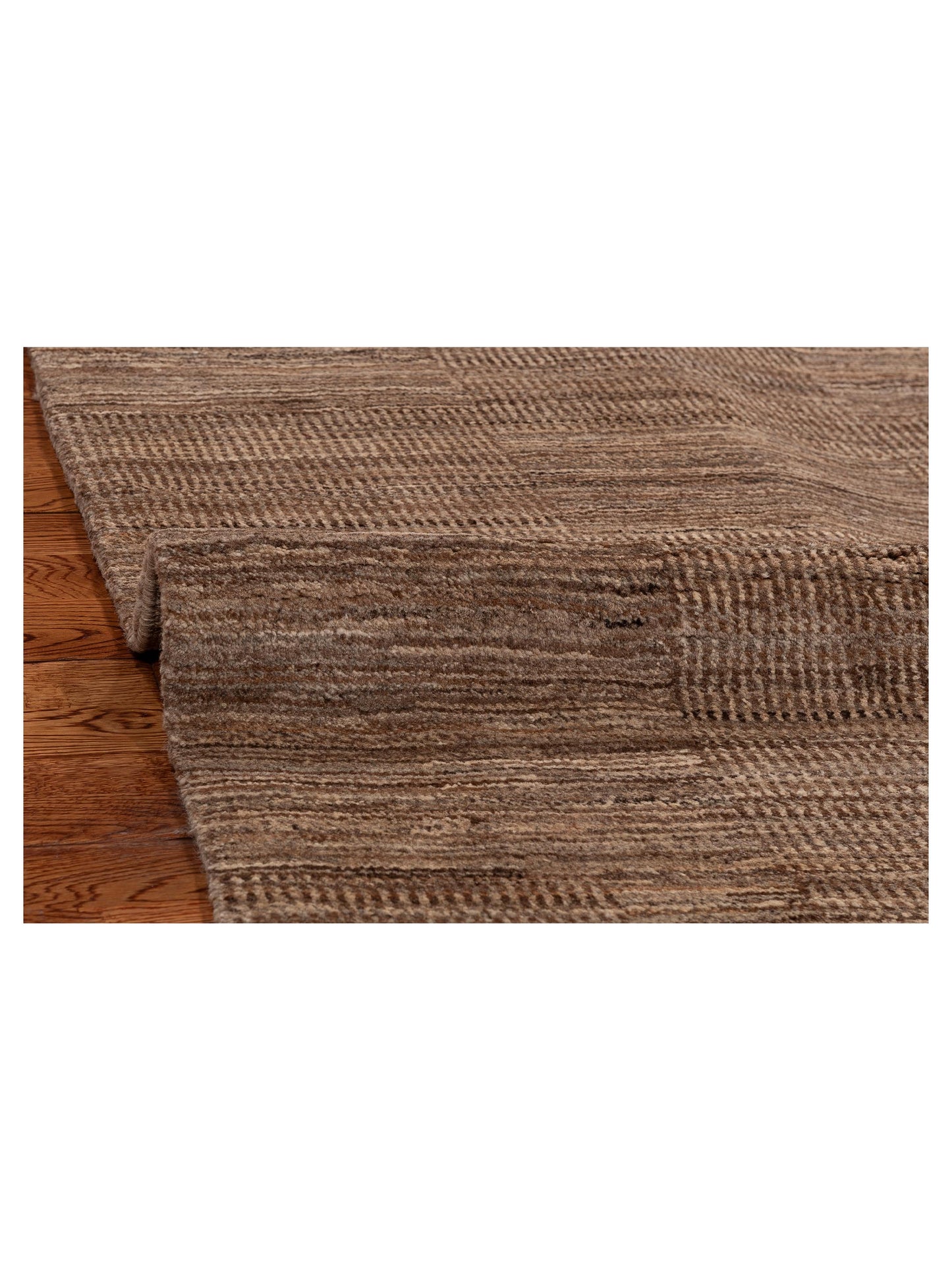 Tenzari Brown Brown 5.10x8.11 Hand Knotted Rug