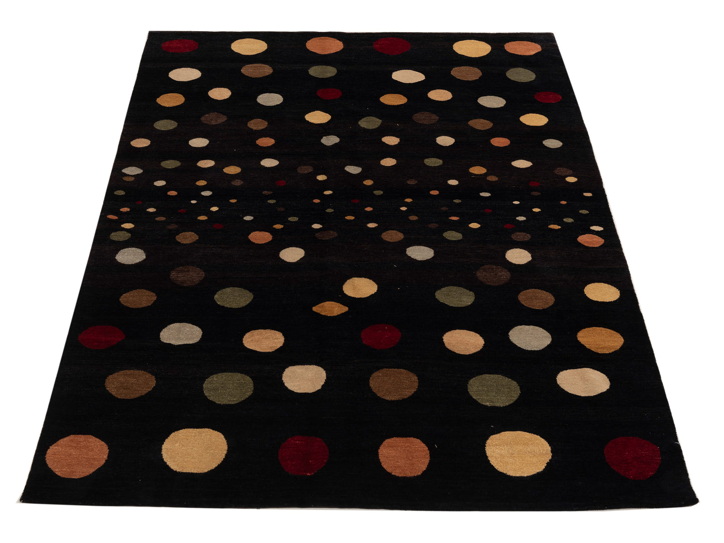 Tenzari Black Black 6x8.10 Hand Knotted Rug