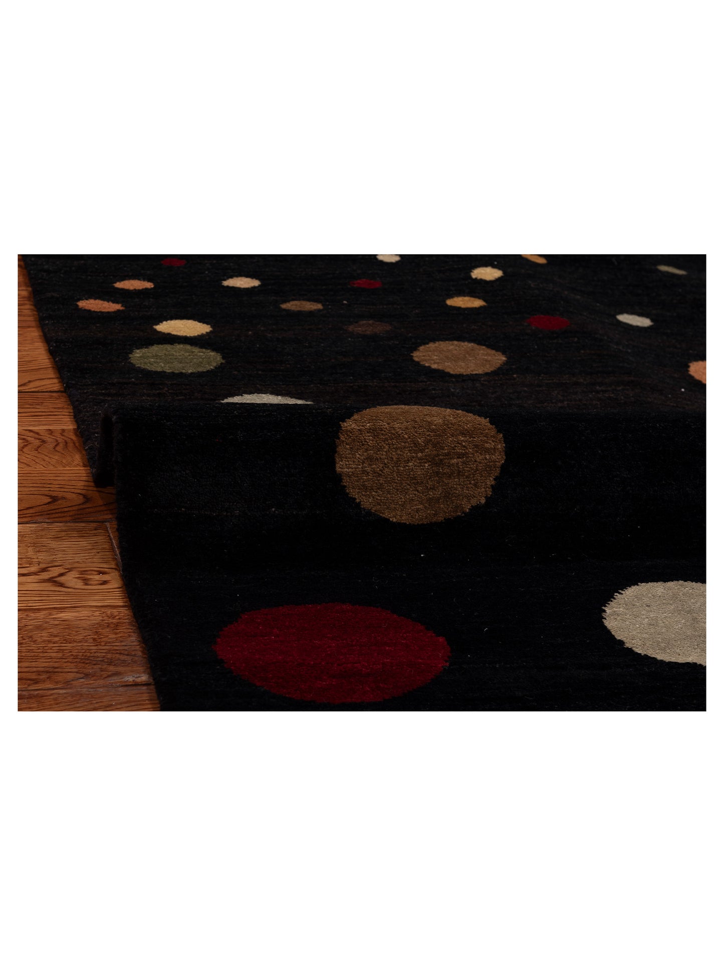 Tenzari Black Black 6x8.10 Hand Knotted Rug