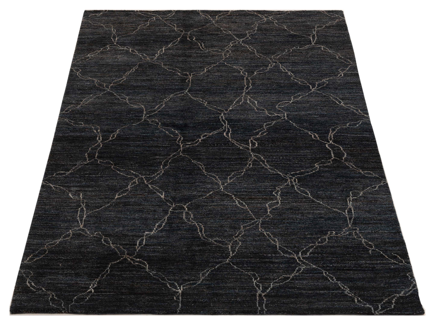 Tenzari Blue Blue 5.3x8 Hand Knotted Rug