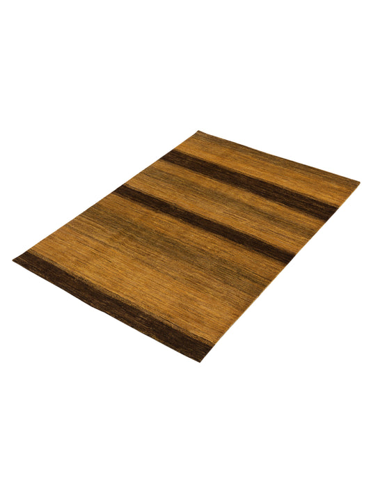 Tenzari Gold Brown 5x7.2 Hand Knotted Rug