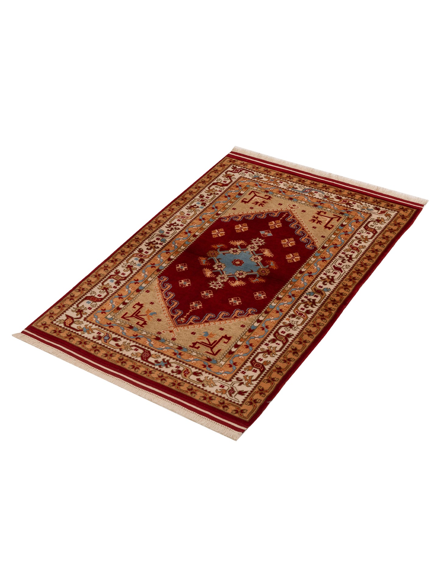 Shirvara Red Ivory 3.10x5.9 Hand Knotted Rug