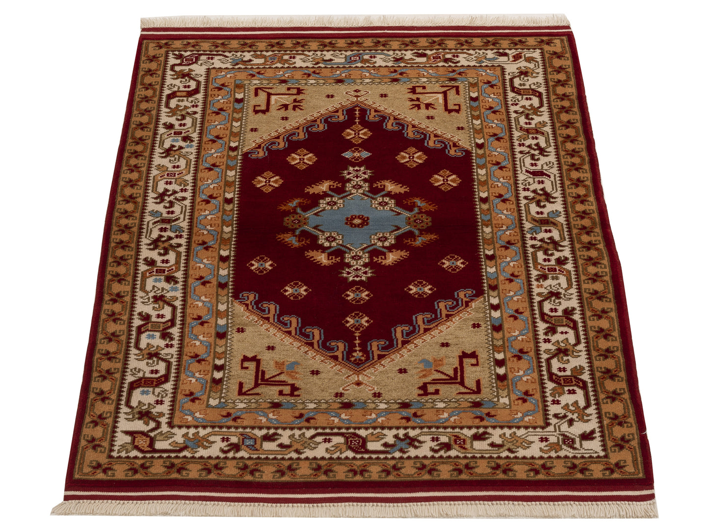 Shirvara Red Ivory 3.10x5.9 Hand Knotted Rug