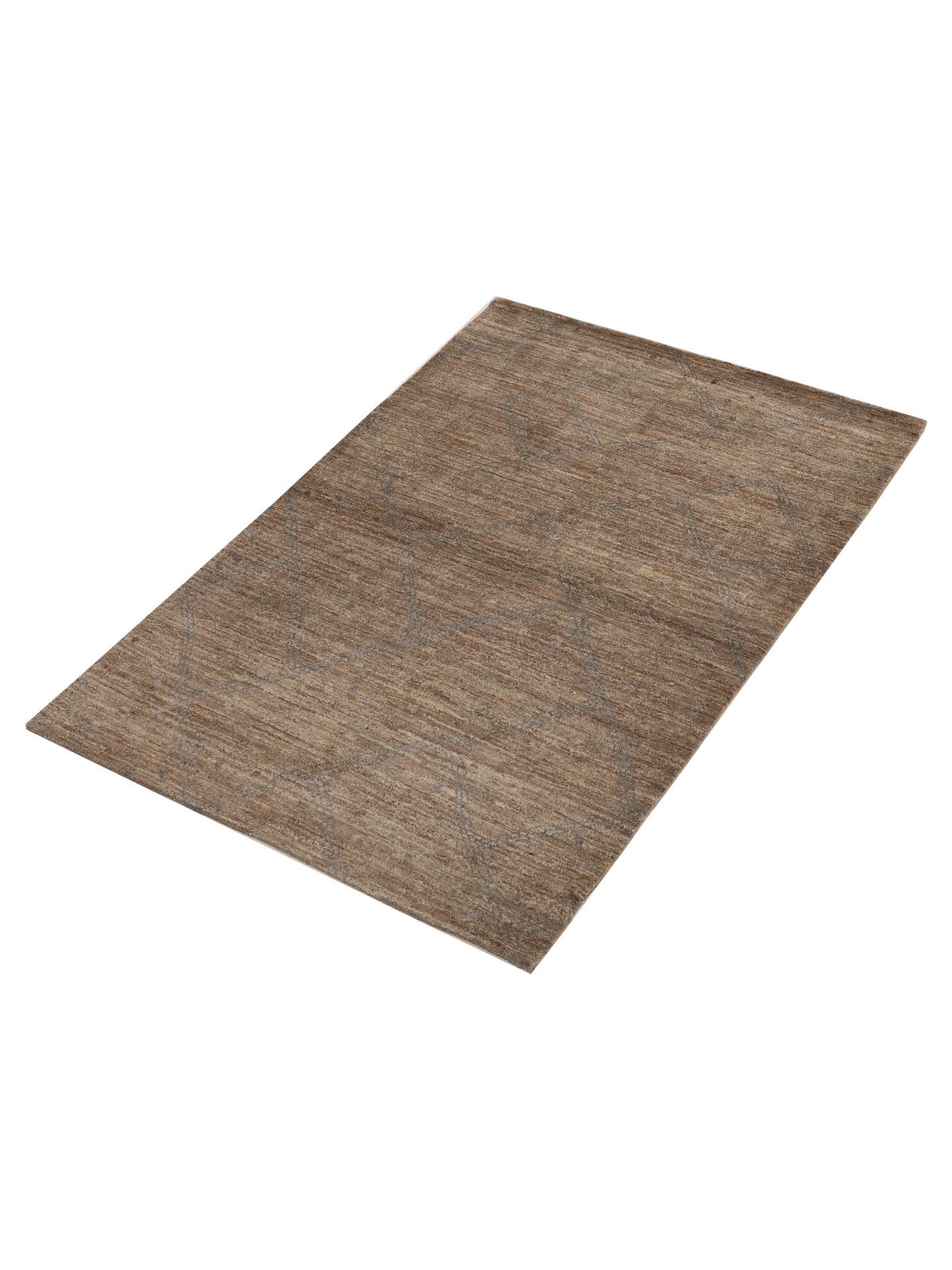 Tenzari Brown Brown 4.1x6.2 Hand Knotted Rug