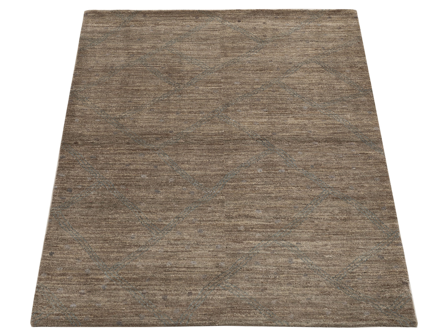 Tenzari Brown Brown 4.1x6.2 Hand Knotted Rug