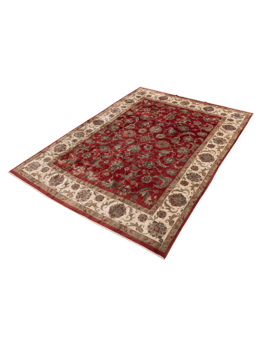 Javira Red Ivory 8.10x12.4 Hand Knotted Rug