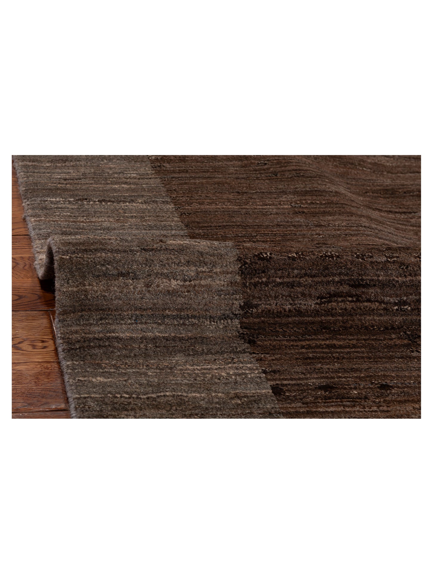 Tenzari Brown Silver 8.10x12.3 Hand Knotted Rug