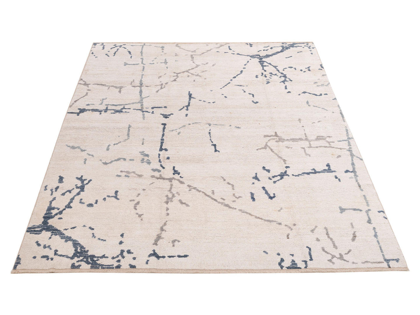 Anavera Ivory Gray 7.10x10 Hand Knotted Rug