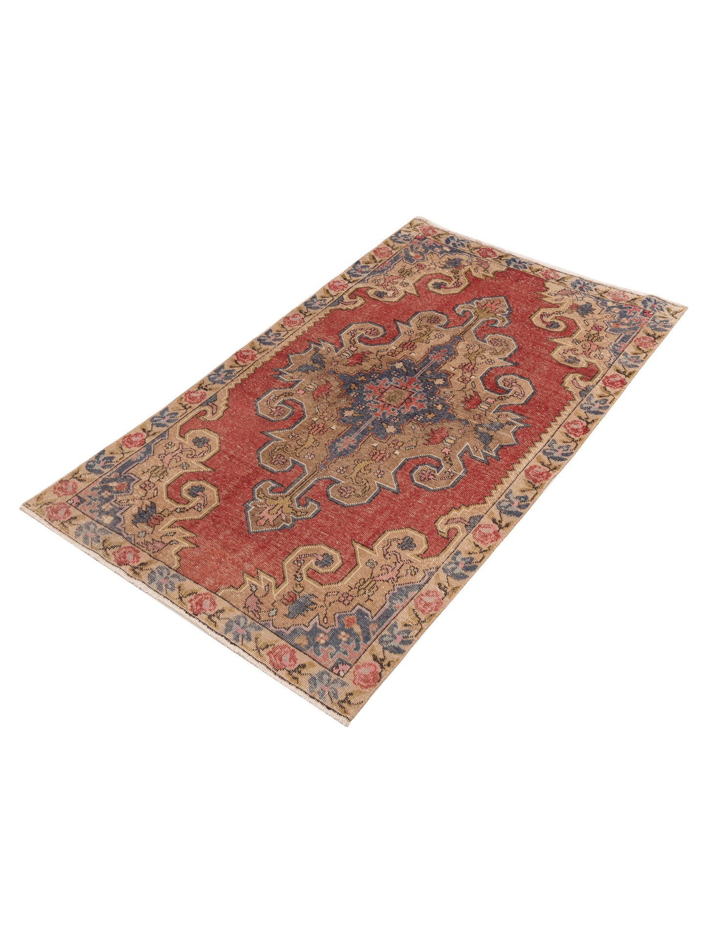 Nomadra Red Beige 4.7x7.9 Hand Knotted Rug