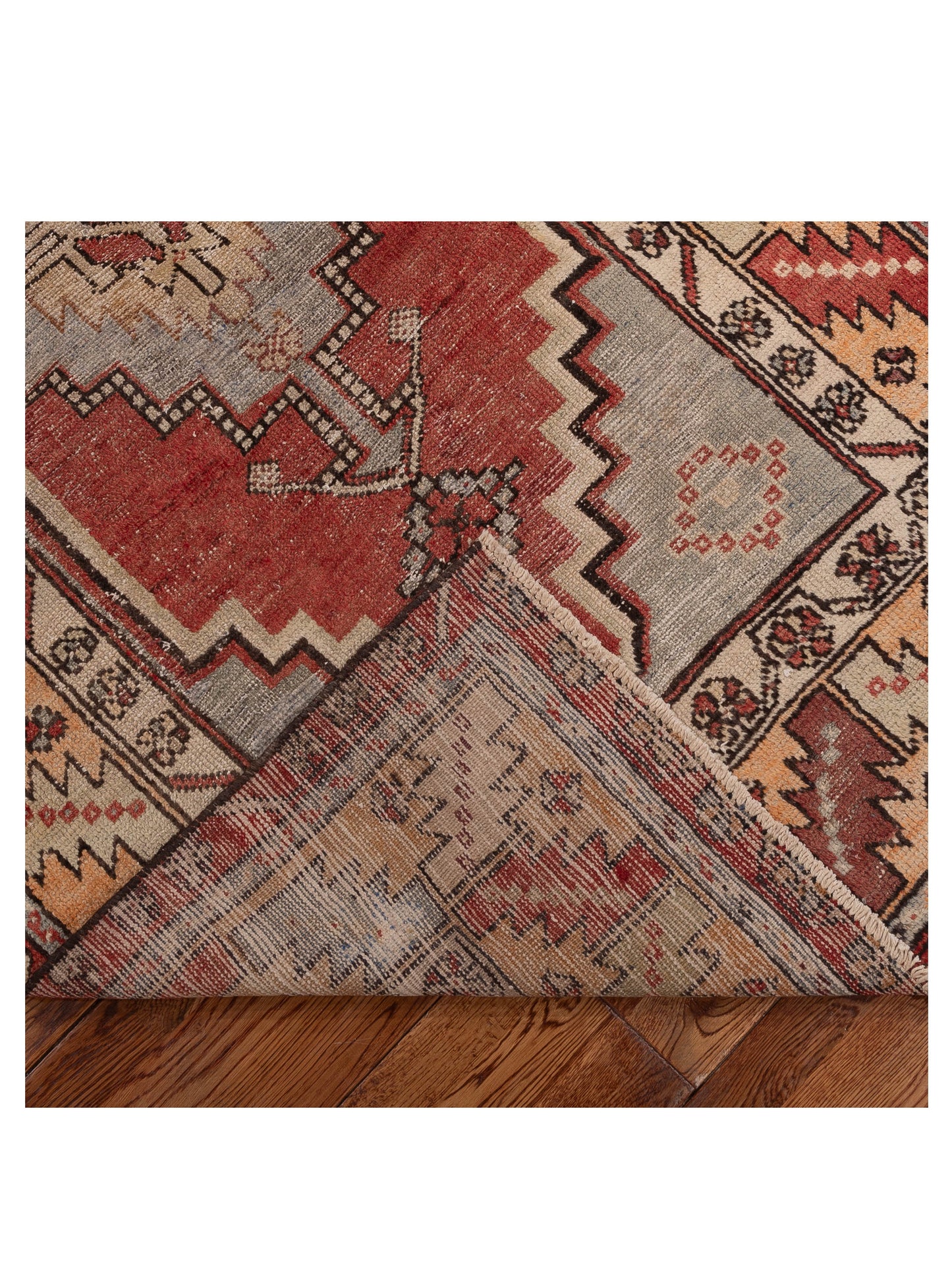 Nomadra Red Beige 3.8x7.9 Hand Knotted Rug