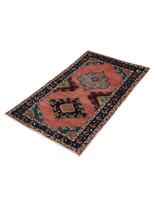 Nomadra Pink Purple 3.9x6.3 Hand Knotted Rug