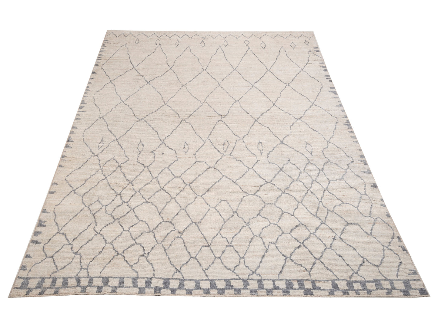 Baskra Ivory 12.3x15.6 Hand Knotted Rug