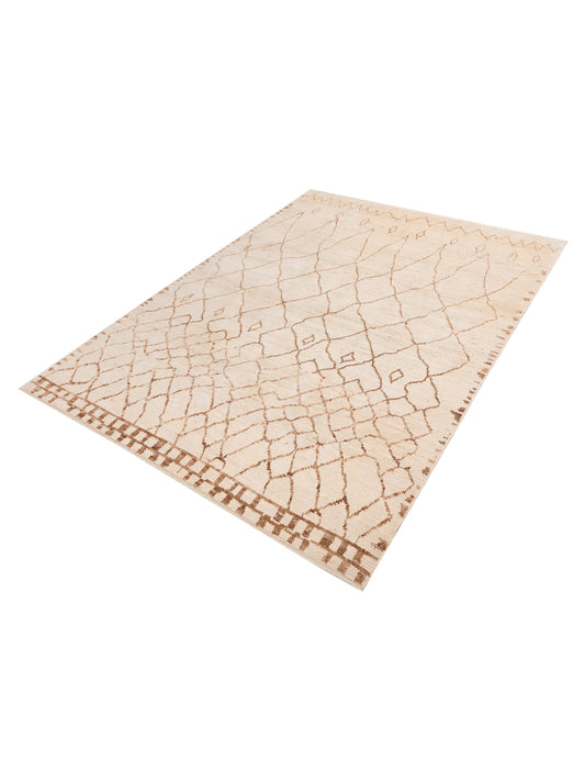 Baskra Ivory 9.2x12.2 Hand Knotted Rug