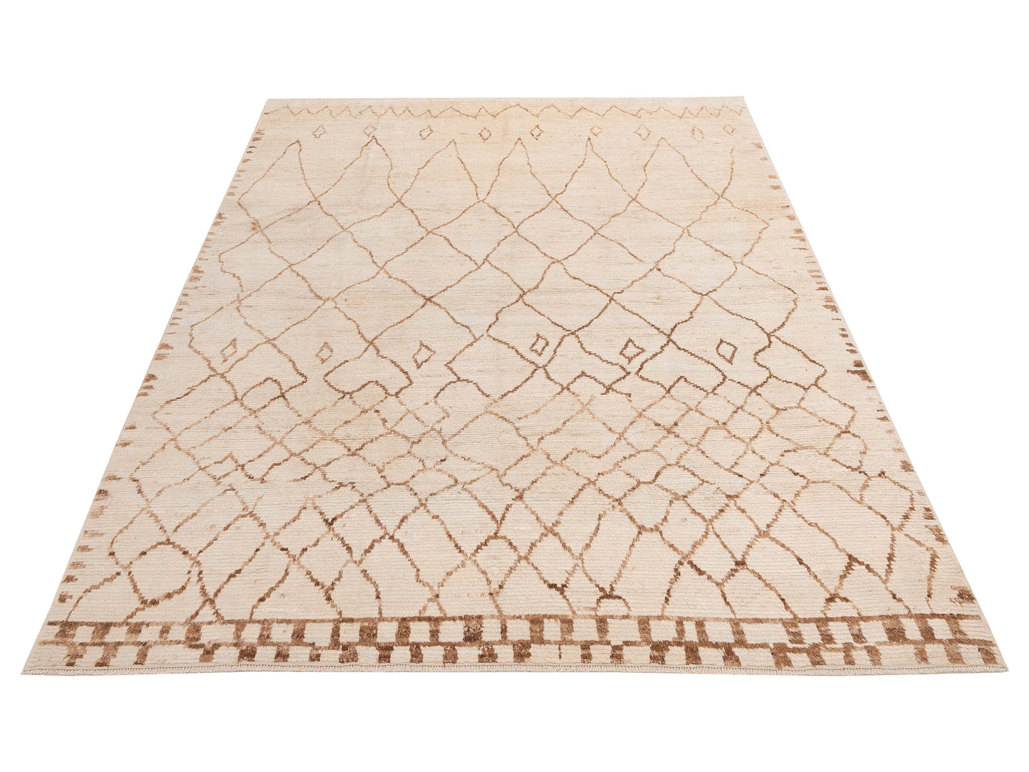 Baskra Ivory 9.2x12.2 Hand Knotted Rug