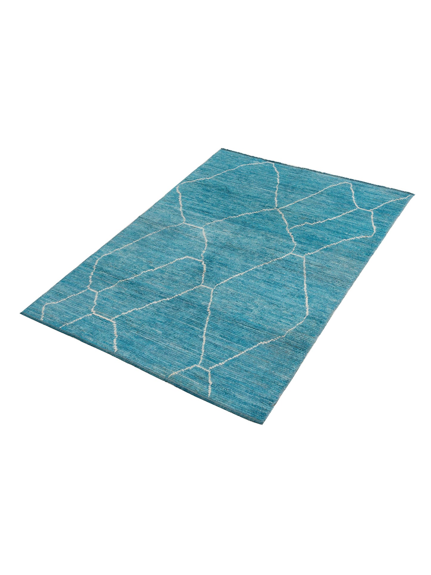 Baskra Turquoise 5.8x8 Hand Knotted Rug