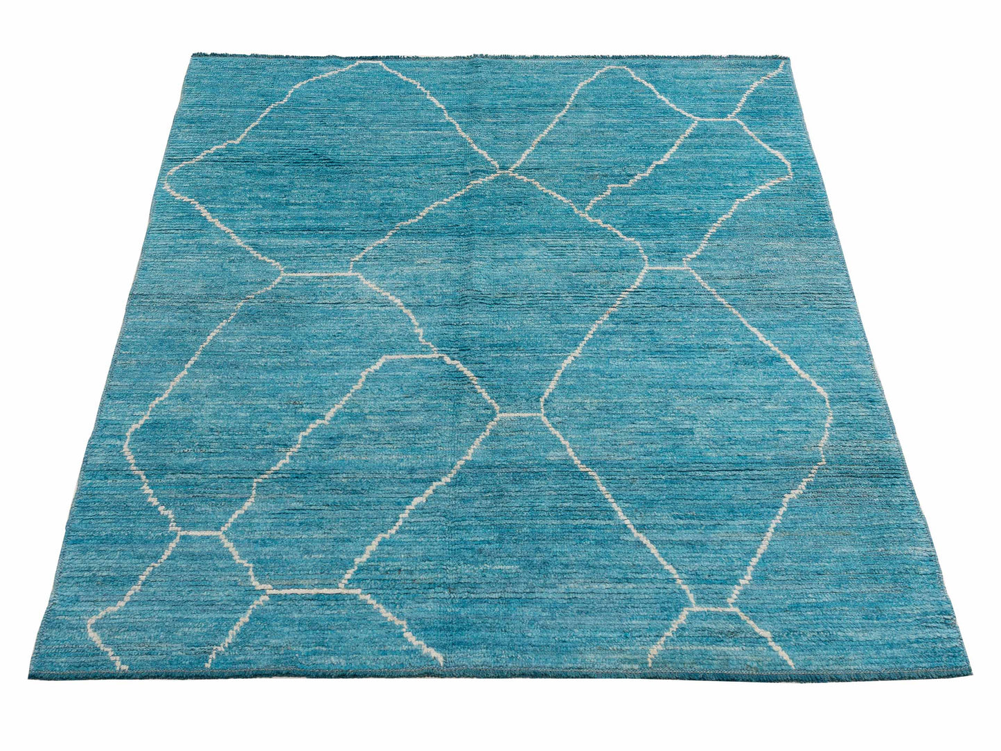 Baskra Turquoise 5.8x8 Hand Knotted Rug