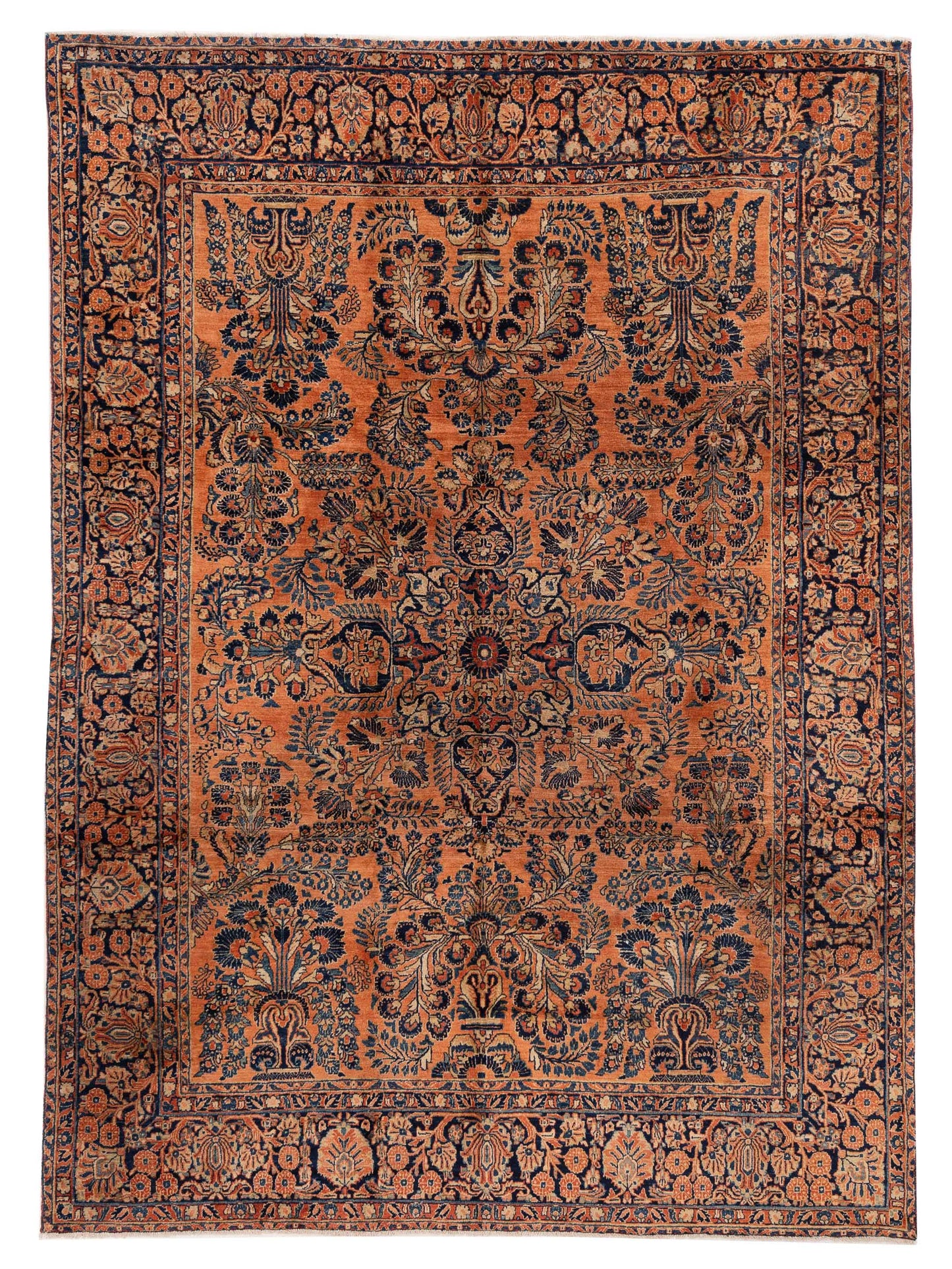 Pasha Antique Heirloom  Orange Blue Transitional