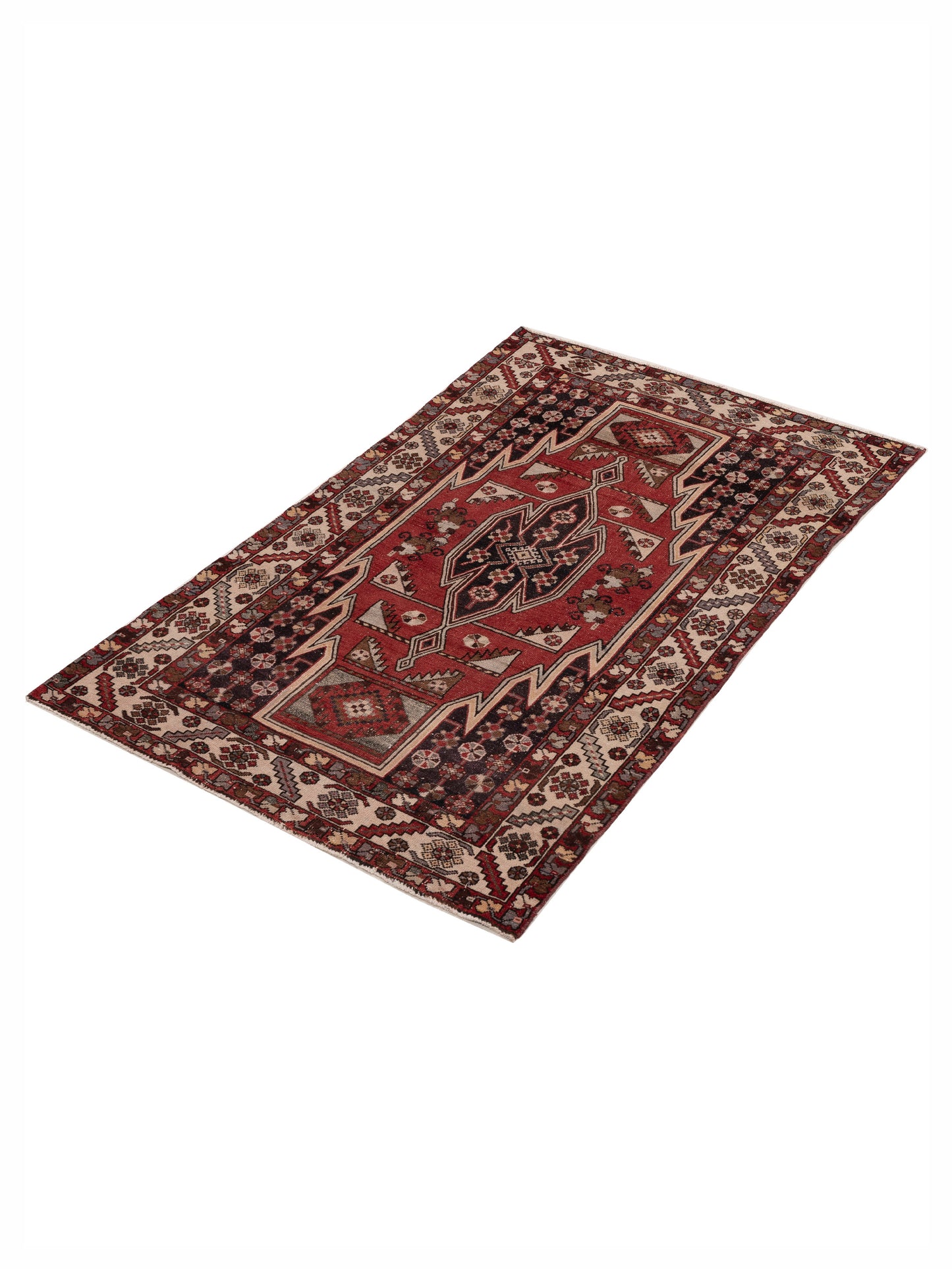 Antiqua Heirloom Red Ivory 4.2x6.8 Hand Knotted Rug