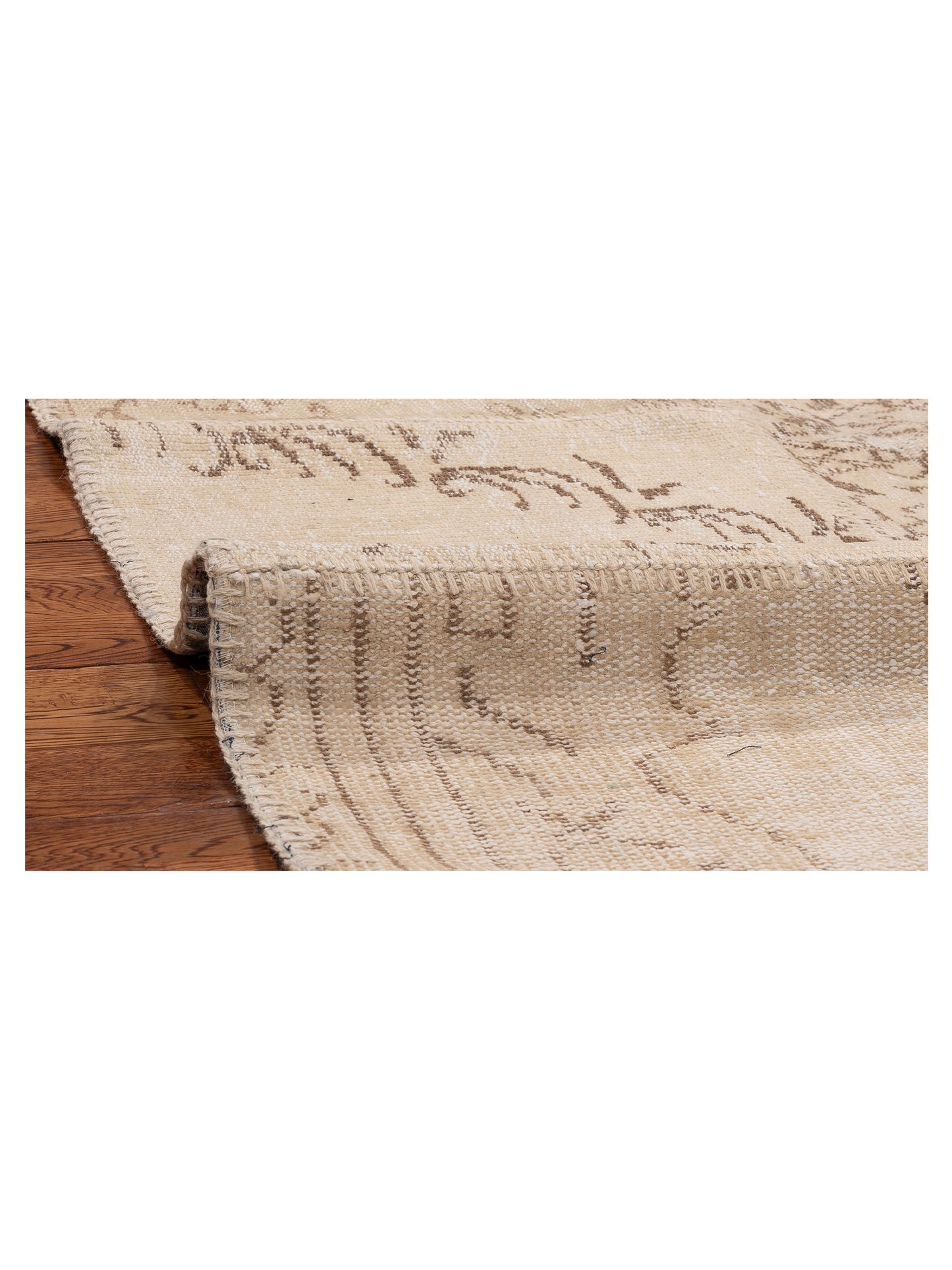 Patchwork Ivory Ivory 4.11x7.10 Hand Knotted Rug