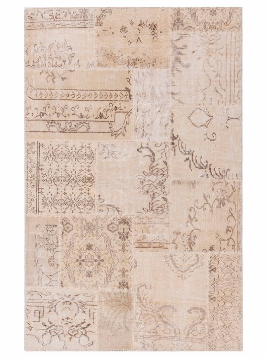 Pasha Turkish Vestige Patchwork  Ivory Ivory Transitional