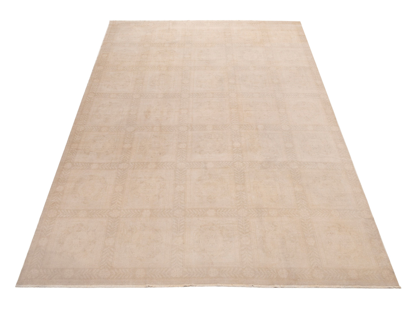 Vintage Beige Beige 10.3x15 Hand Knotted Rug