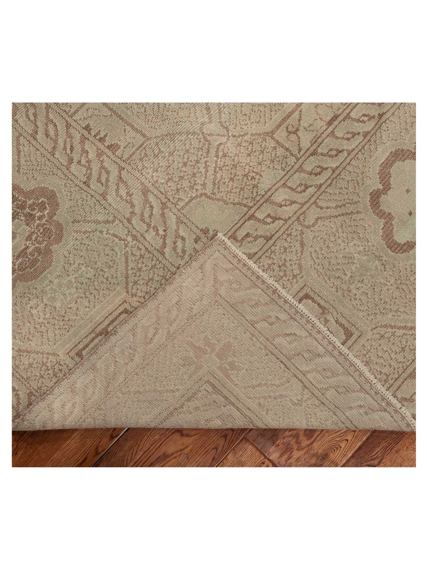 Vintage Beige Beige 10x12.4 Hand Knotted Rug