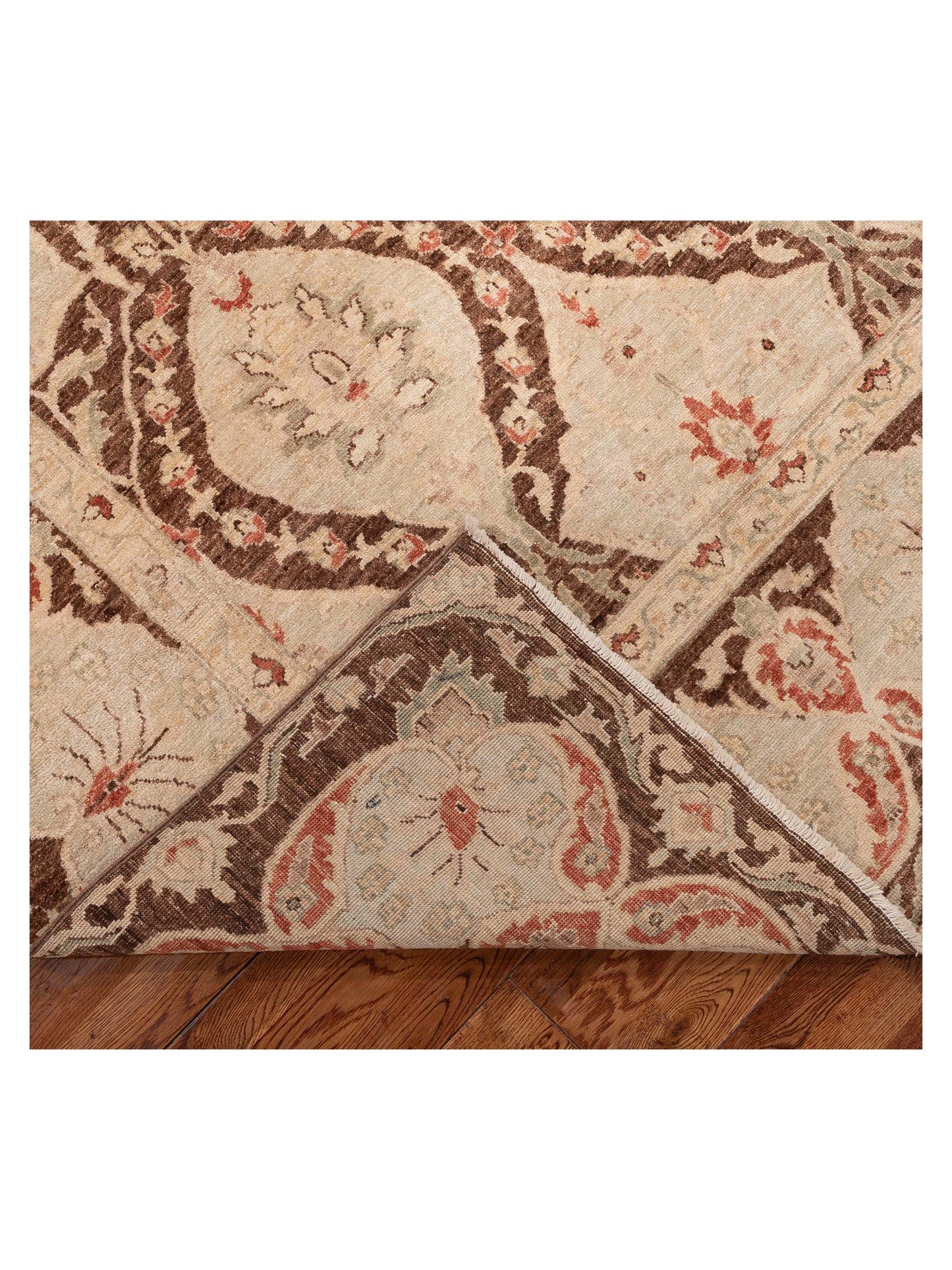 Sabira Brown Beige 8.1x11.6 Hand Knotted Rug