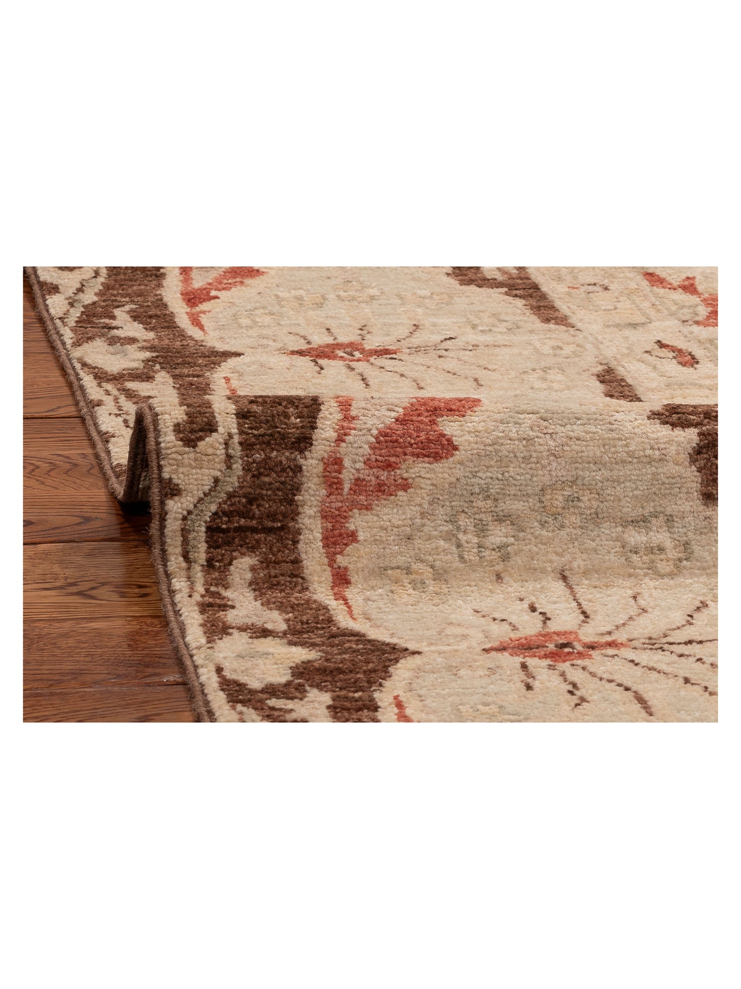 Sabira Brown Beige 8.1x11.6 Hand Knotted Rug