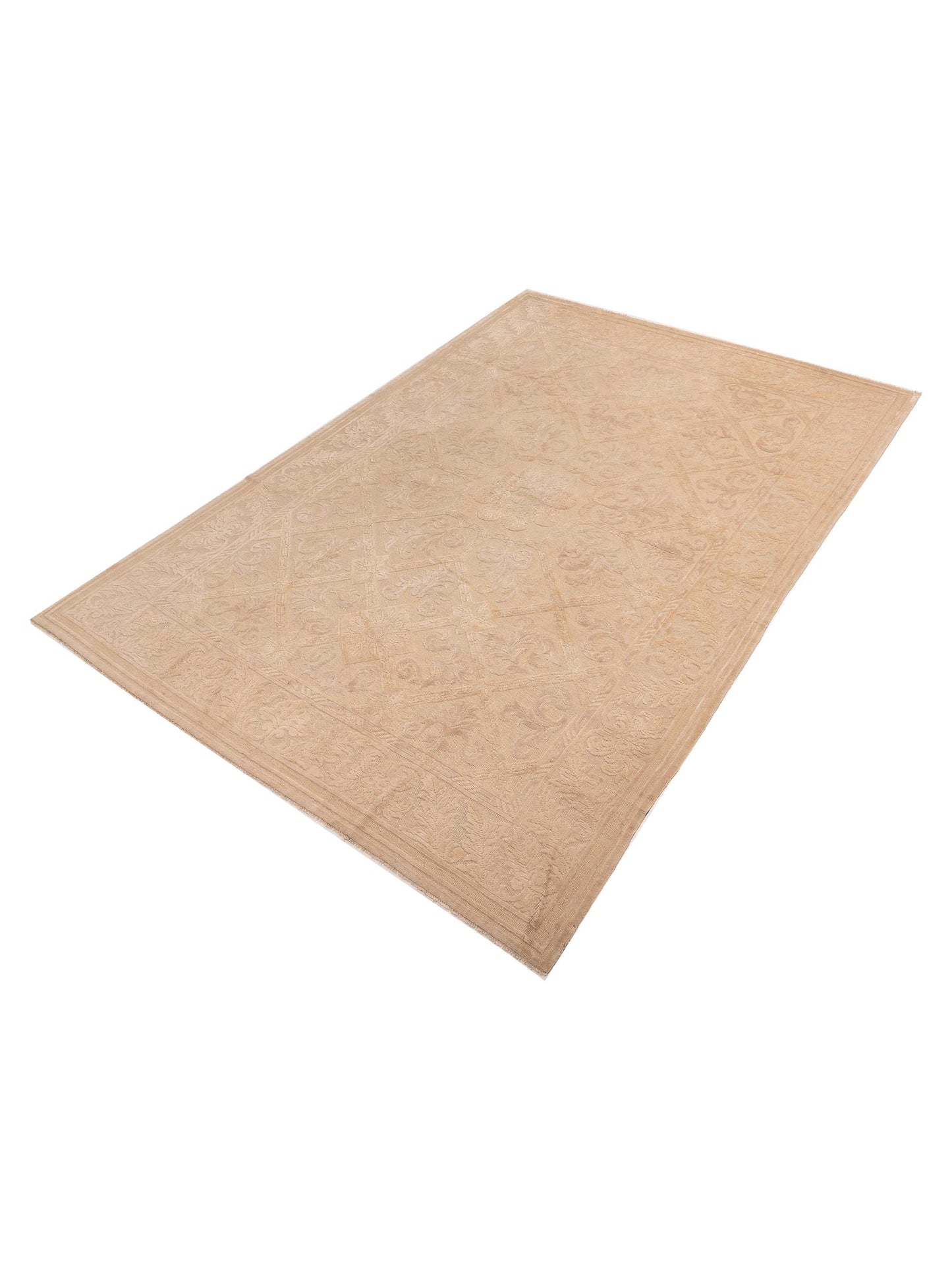 Vintage Beige Beige 9.9x14 Hand Knotted Rug