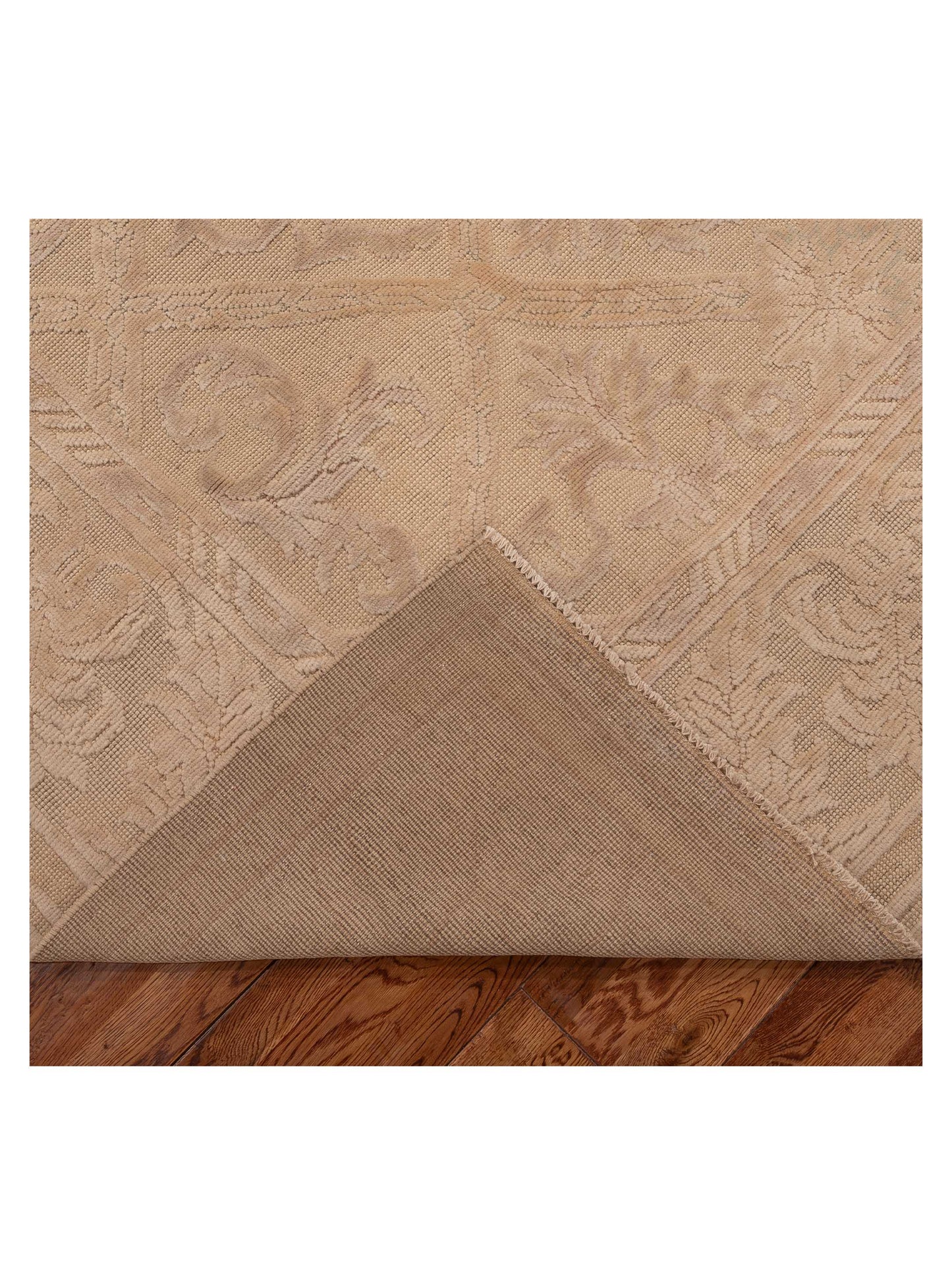 Vintage Beige Beige 9.9x14 Hand Knotted Rug