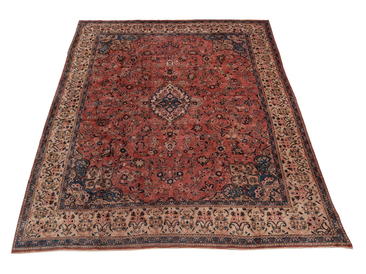 Antiqua Heirloom Rust Ivory 9.3x12.7 Hand Knotted Rug