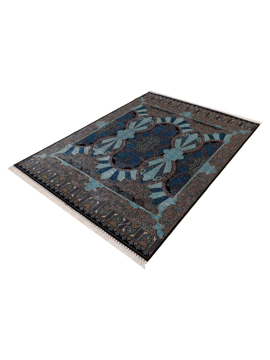 Serelis Blue Blue 9x12.3 Hand Knotted Rug