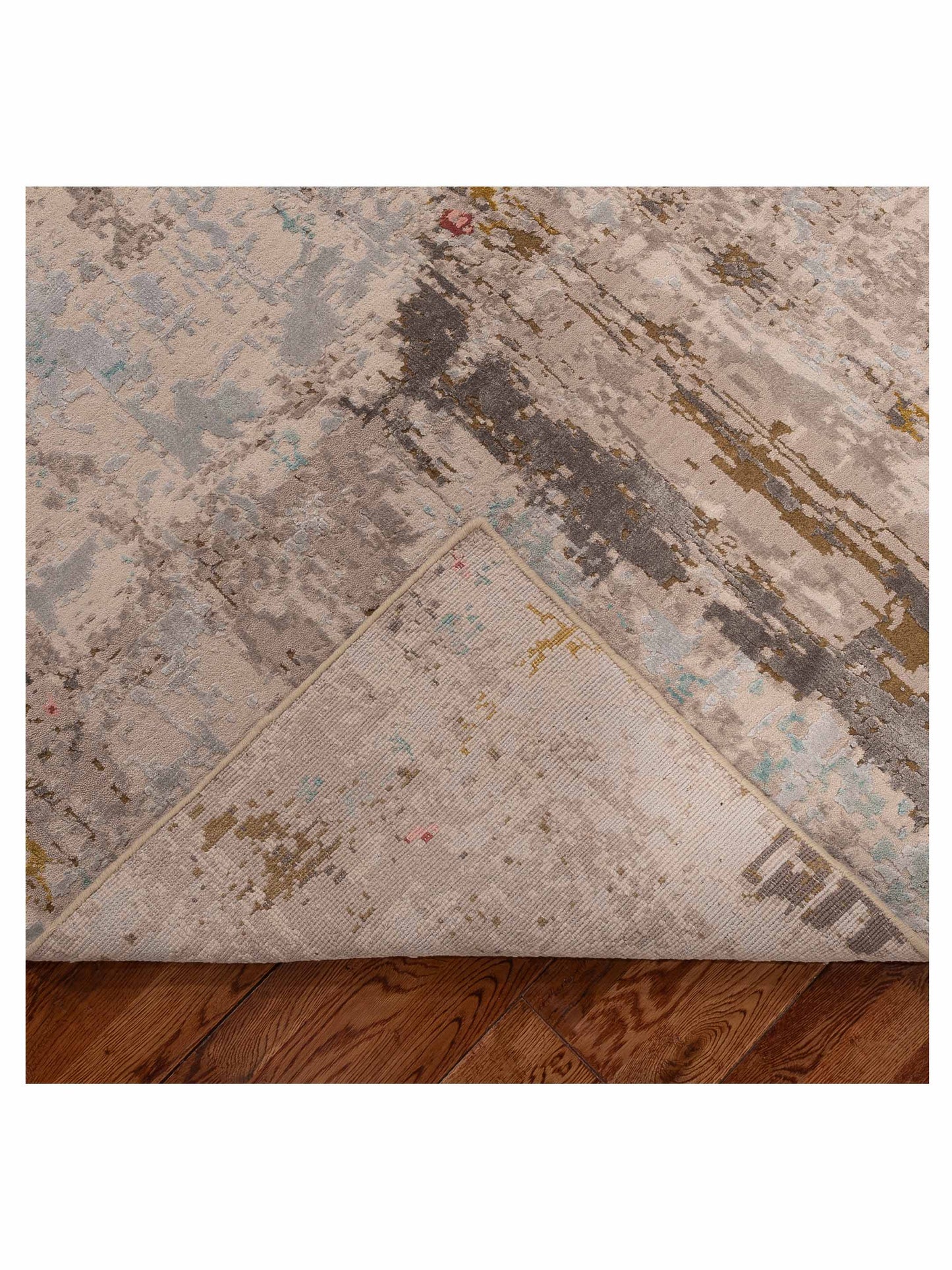Tenzari Ivory 8x10 Hand Knotted Rug