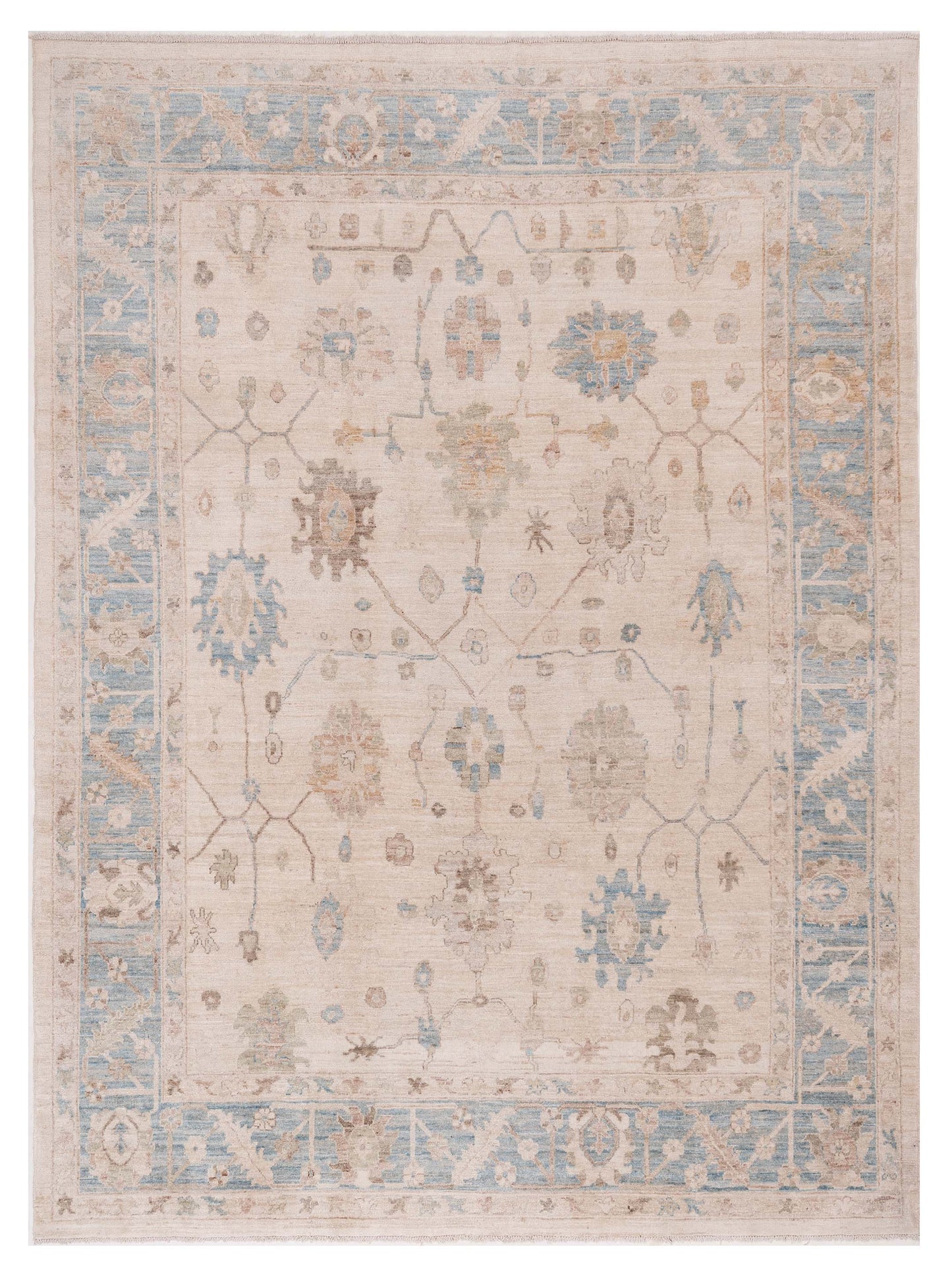 Pasha Anadol Oushak  Beige Blue Traditional