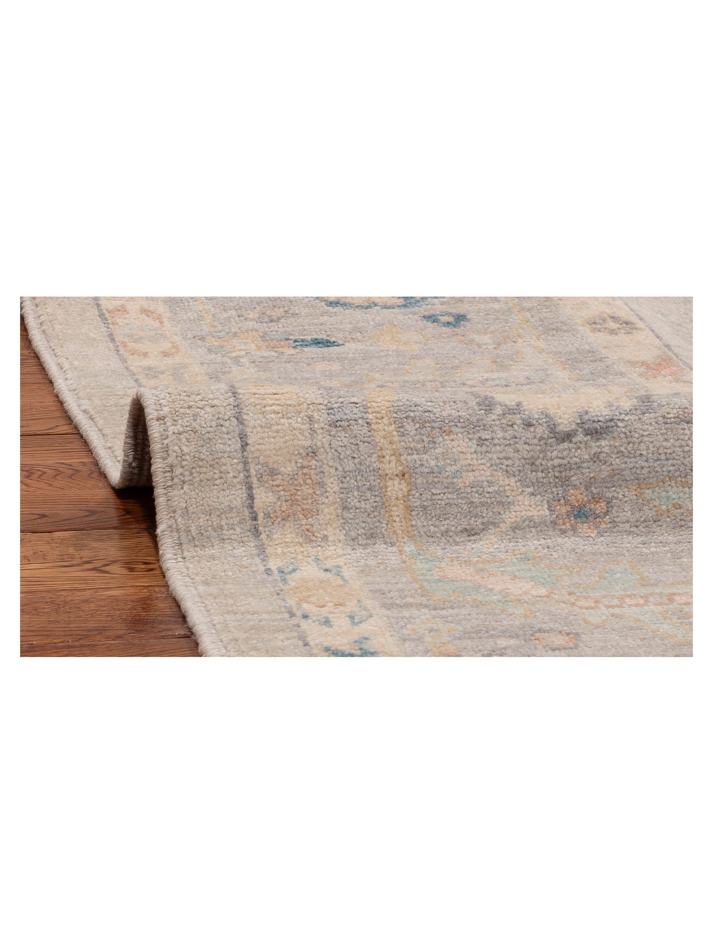 Oushak Light Gray Light Gray 8.3x10.1 Hand Knotted Rug