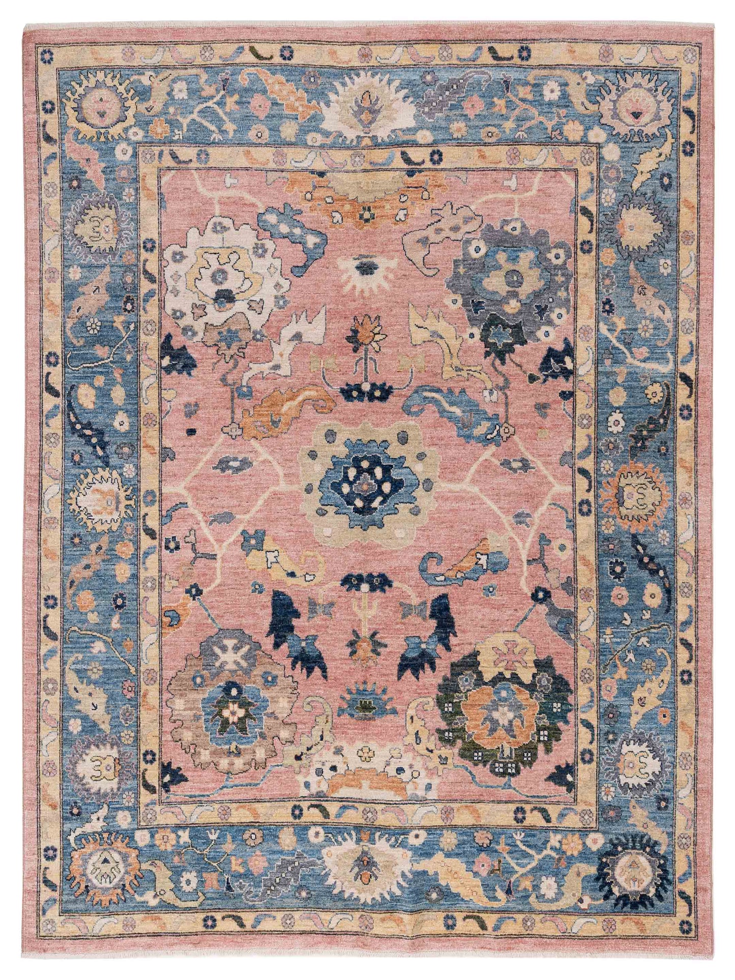 Pasha Anadol Oushak  Pink Blue Traditional