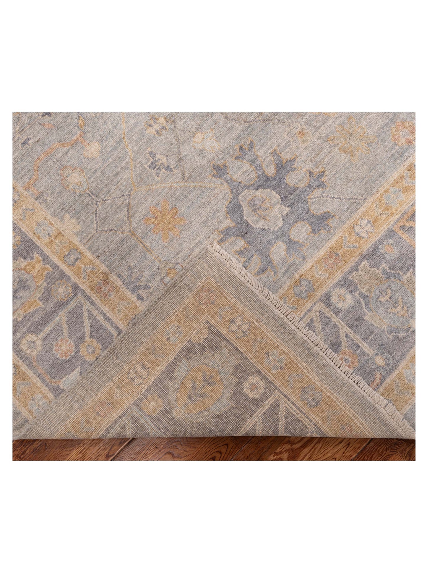 Oushak Light Gray Gray 8.4x10 Hand Knotted Rug