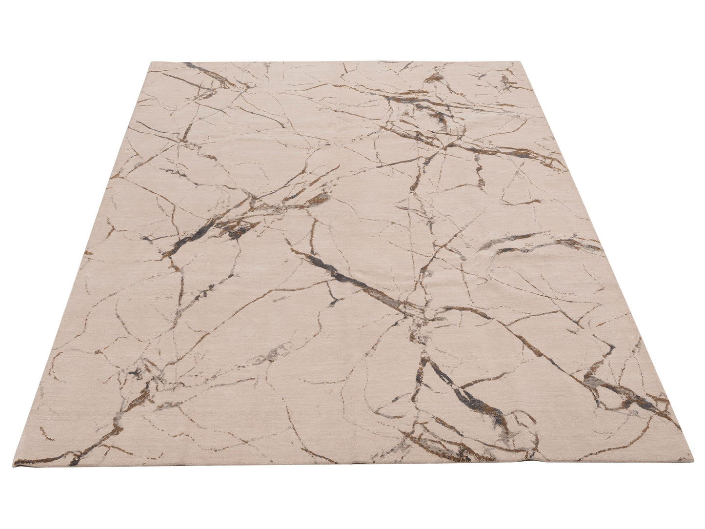 Tenzari Silver Brown 9x12 Hand Knotted Rug