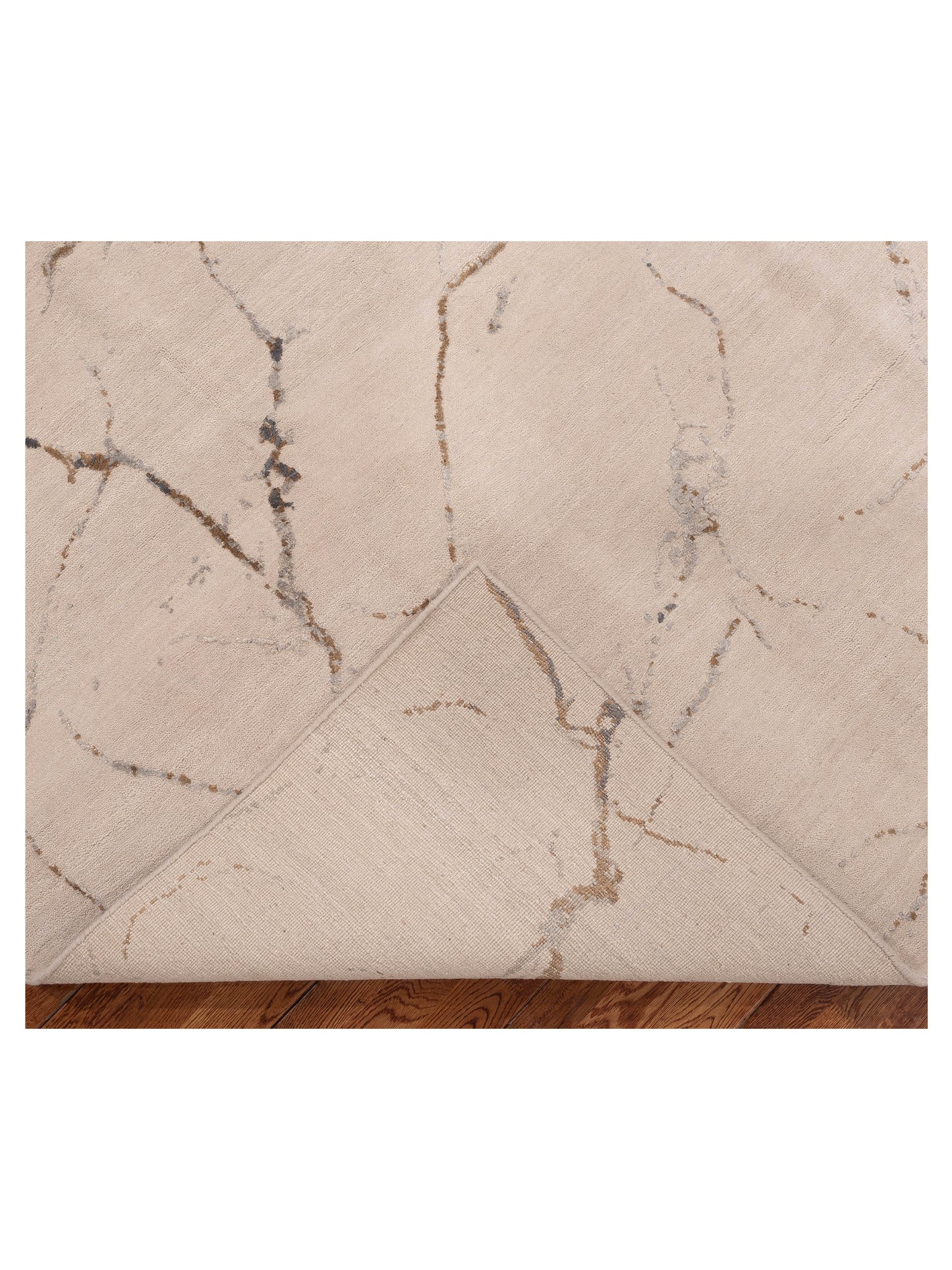 Tenzari Silver Brown 9x12 Hand Knotted Rug