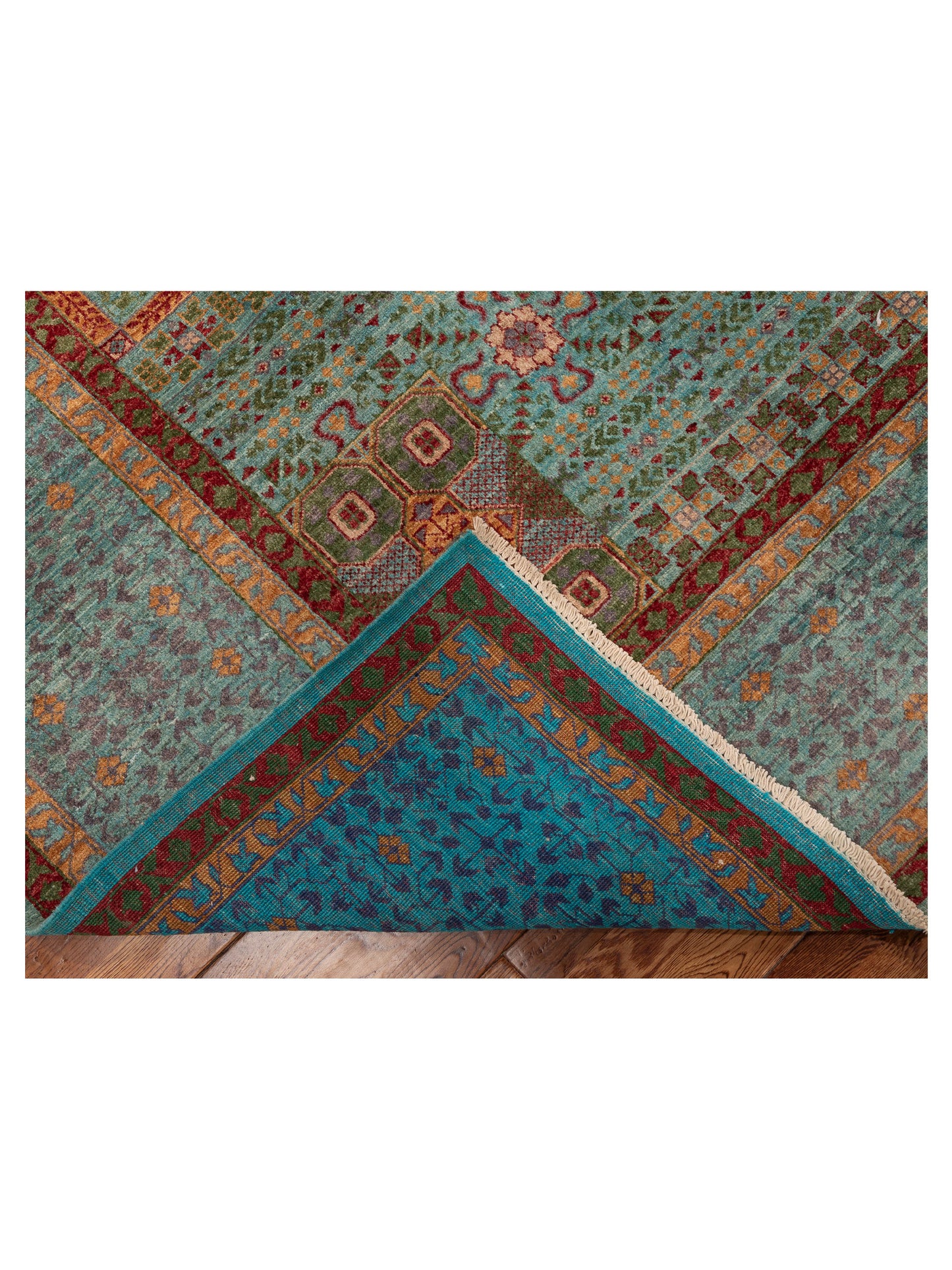 Mamluk Lux Blue Blue 9x11.9 Hand Knotted Rug