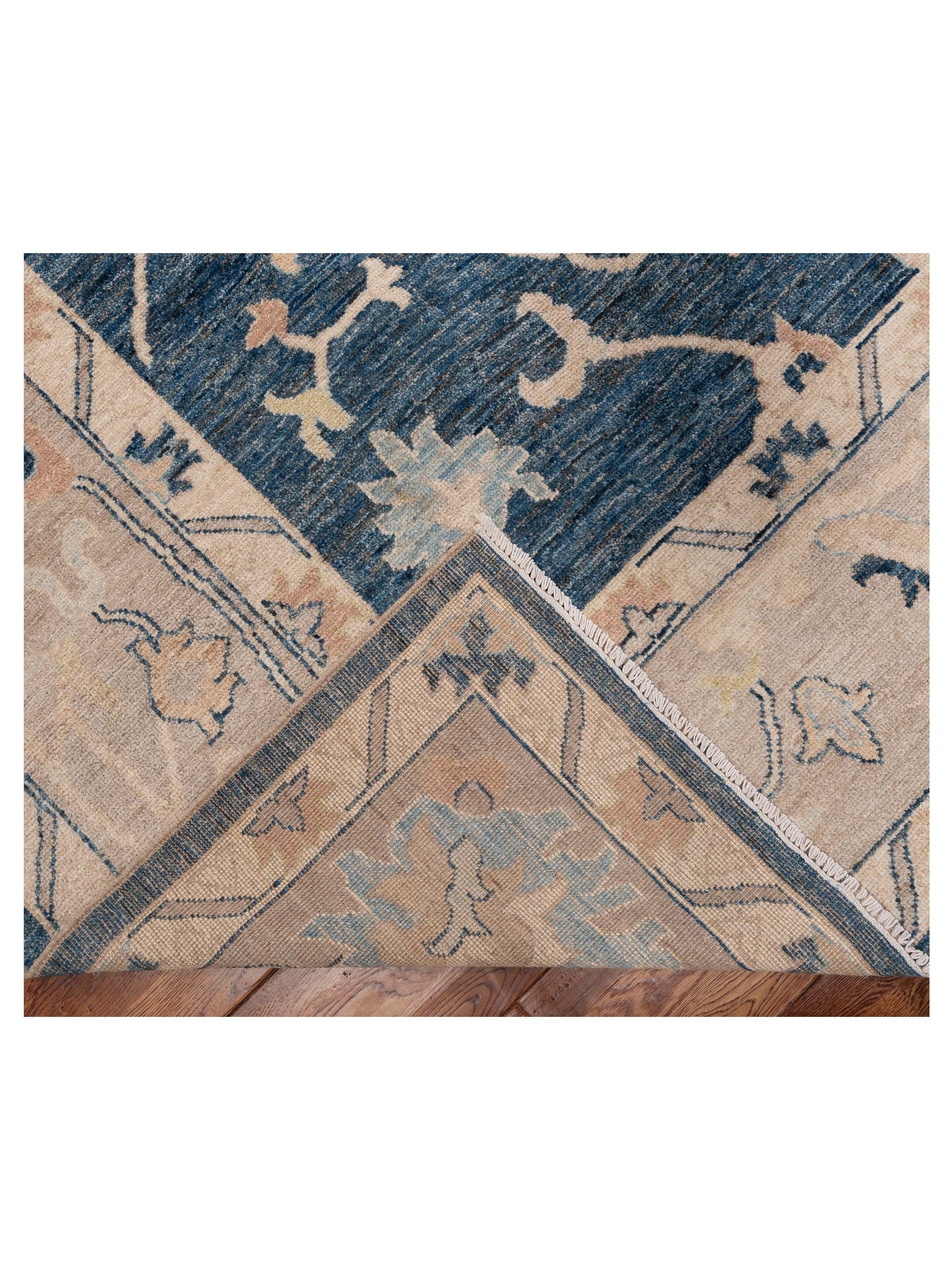 Oushak Blue Brown 9.11x13.9 Hand Knotted Rug