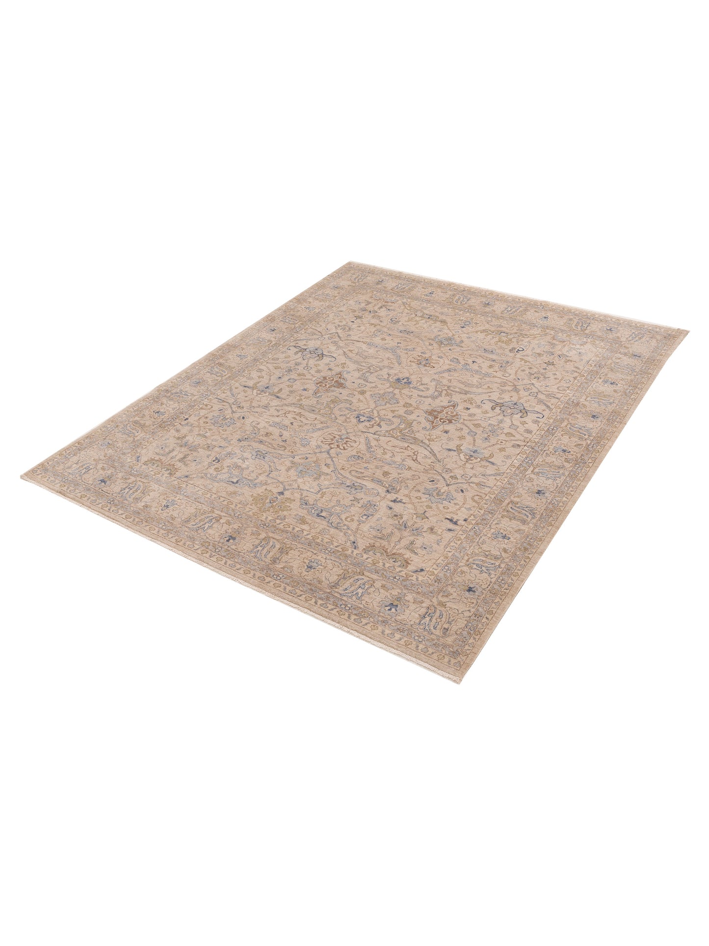 Sabira Beige Beige 8.3x9.11 Hand Knotted Rug