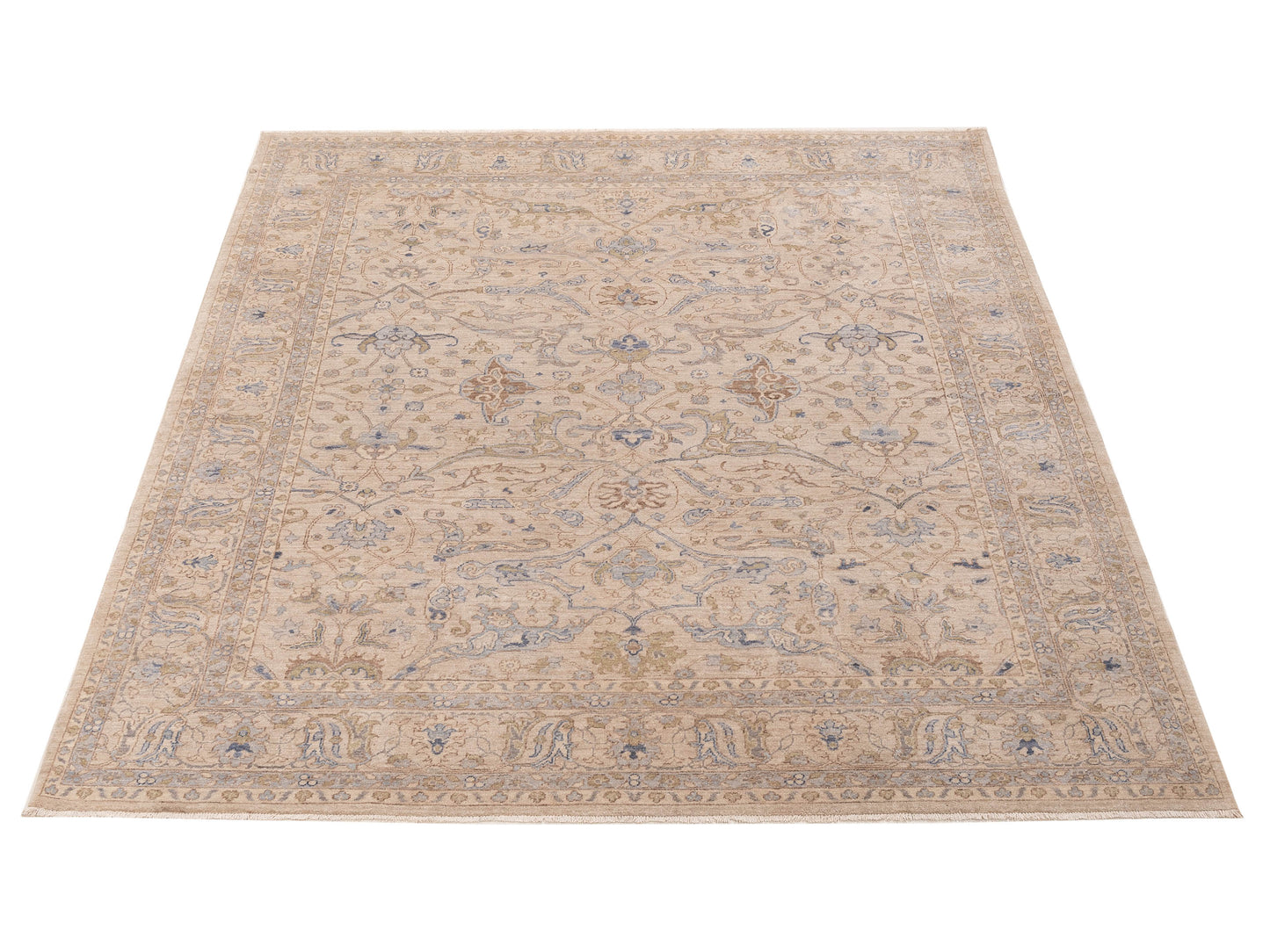 Sabira Beige Beige 8.3x9.11 Hand Knotted Rug