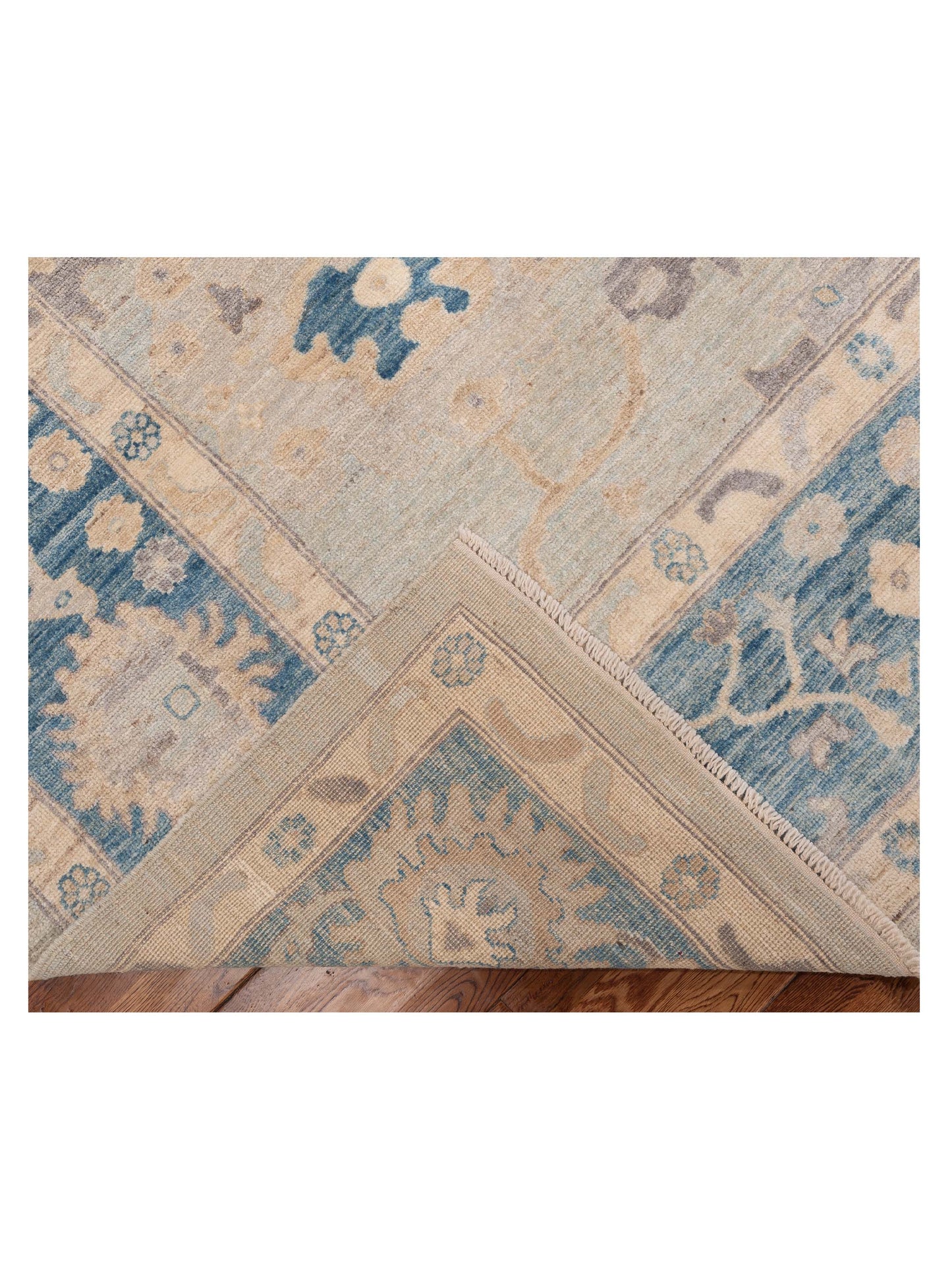 Oushak Silver Blue 9.2x12.3 Hand Knotted Rug