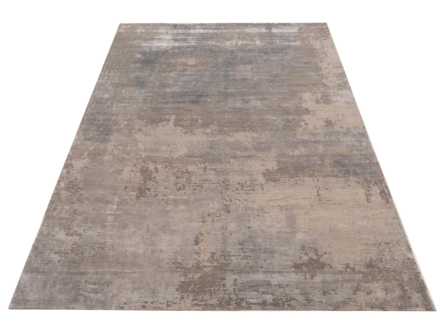 Tenzari Gray Gray 9.11x13.11 Hand Knotted Rug